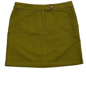Vanessa Virginia Anthropologie Skirt Womens Size 6 Olive Green Mini Cotton